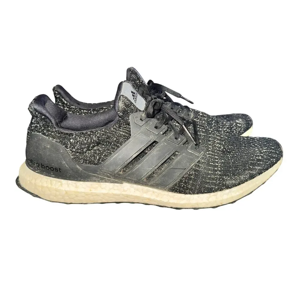 Adidas Ultra Boost 4.0 Sneakers Men's Size 14 Black White Speckle Knit Shoes